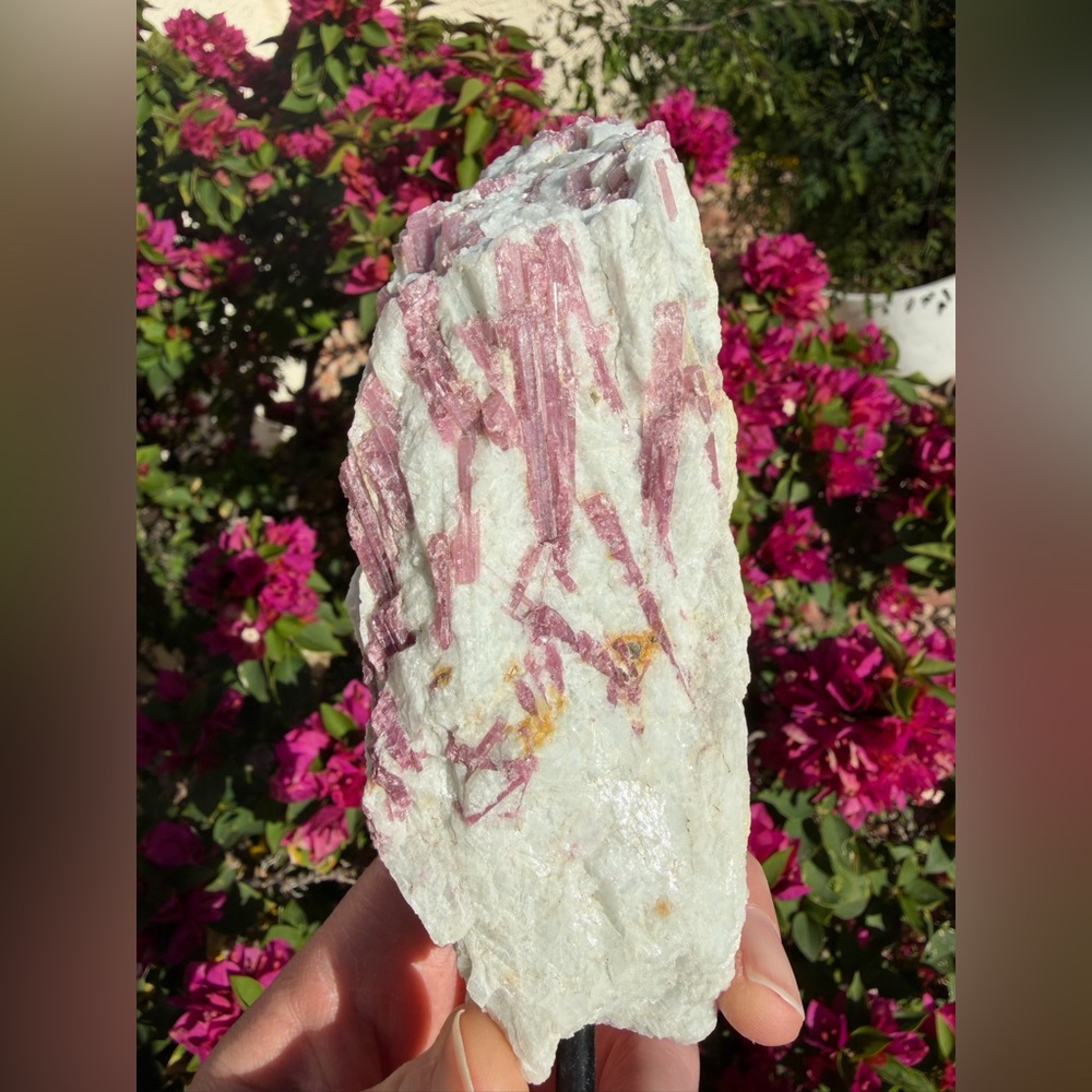 Pink Tourmaline in Quartz on Stand - Picture 4 of 9